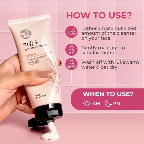 the face shop rice water bright foaming face wash