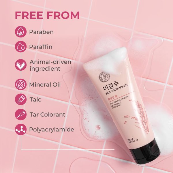 the face shop rice water bright foaming face wash