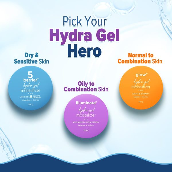 aqualogica illuminate + hydra gel moisturizer with wild berries & alpha arbutin